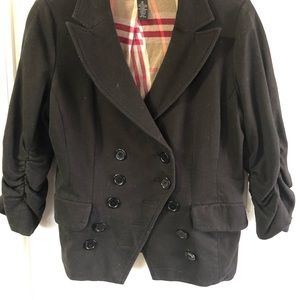 INC Black Blazer with Ruched Sleeves Size M